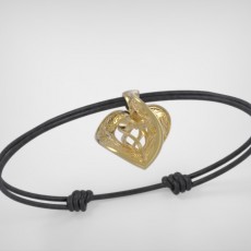Picture of print of Bracelet Heart Tattoo - Metal / Leather