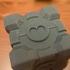 Portal Companion Cube (derivative, with hearts) print image