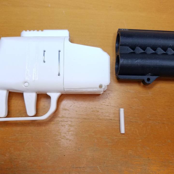 3D Printable Wastelander's Rebuttal, airsoft over/under shotgun pistol ...
