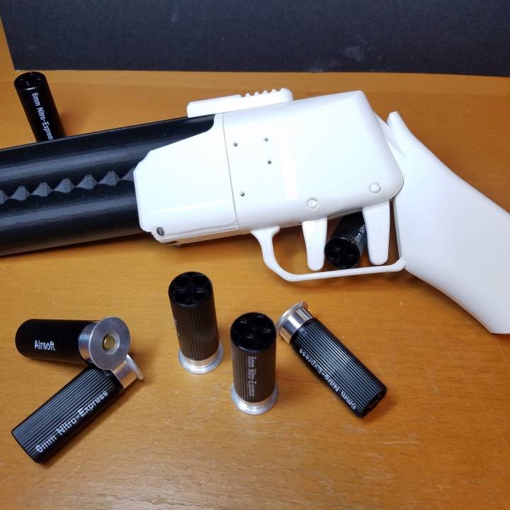 3D Printable Wastelander's Rebuttal, airsoft over/under shotgun pistol ...