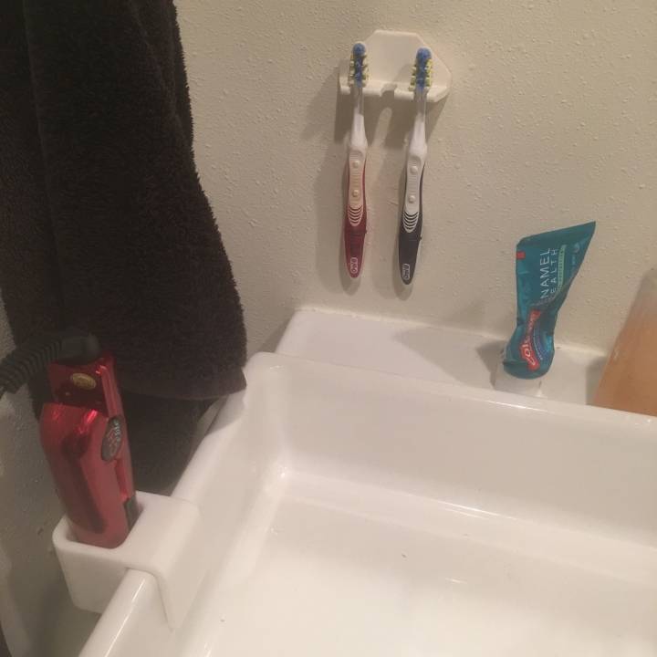 3D Printable Ikea Hack Hair Straightener Holder for LILLÅNGEN sink by