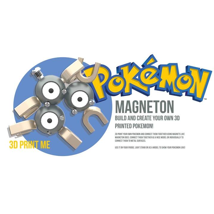 Magnemite/Magneton Pokemon Magnet Model image