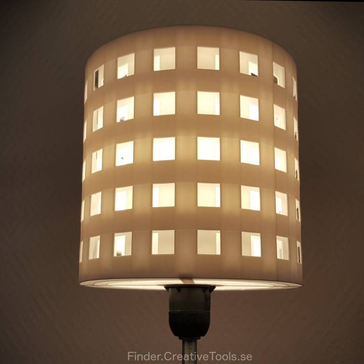 3D-printable lampshade for standard light fixture (concentric perforated shading walls) image
