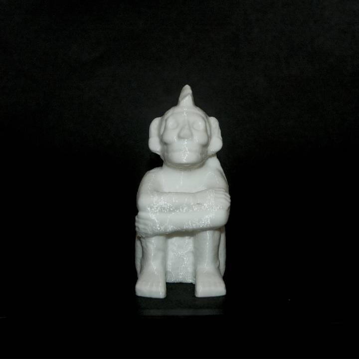 Sandstone seated figure of Mictlantecuhtli image
