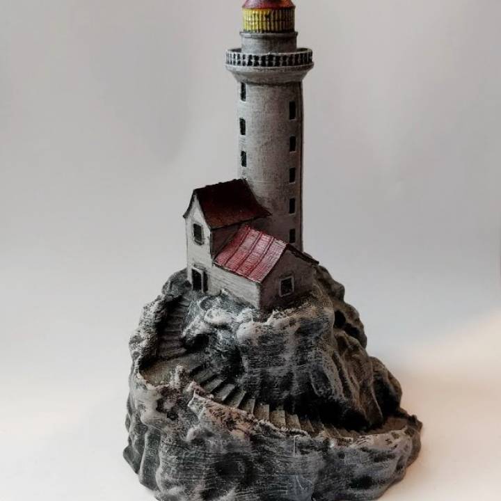 Lighthouse on a rock image