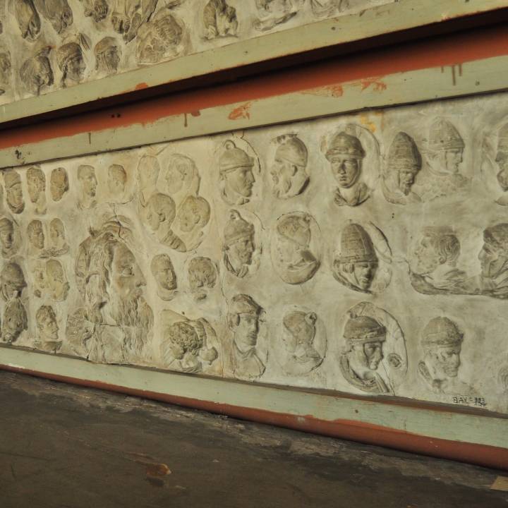 Relief: Heads of Roman Soldiers, Dacians, and Partians image