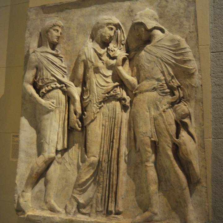 Orpheus Relief with Hermes, Eurydice, and Orpheus image