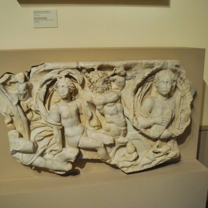 Fragment of Sarcophagus with a Sea-Centaur and the Dead image