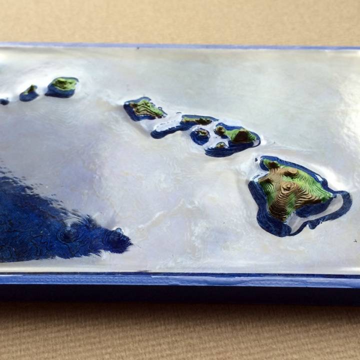 Hawaiian Islands with seafloor image