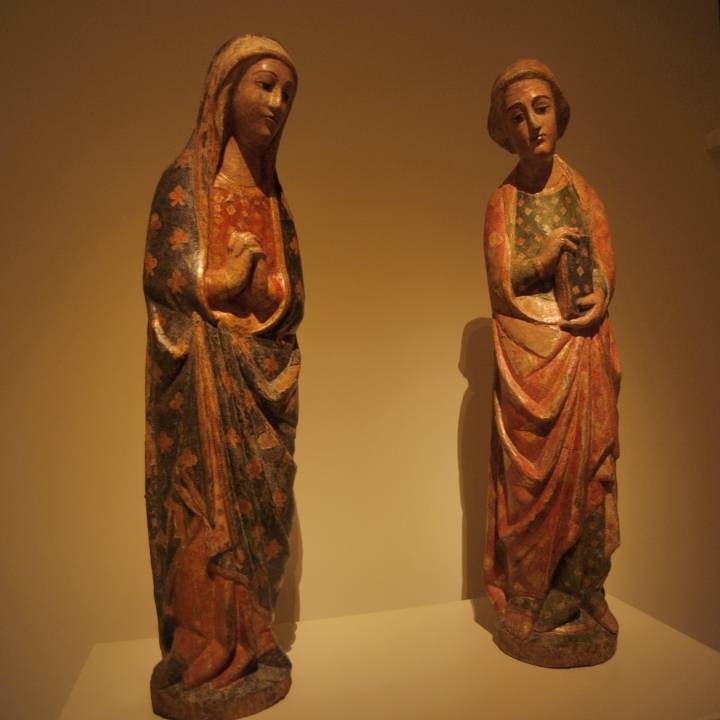 Virgin and John the Evangelist from a  Calvary image