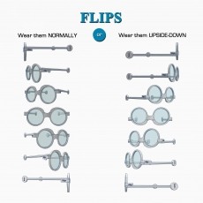 #DesignItWright - FLIPS V03 (Original Design) - Social Media Flip-Able Spectacles - (Round Closed Frames) image