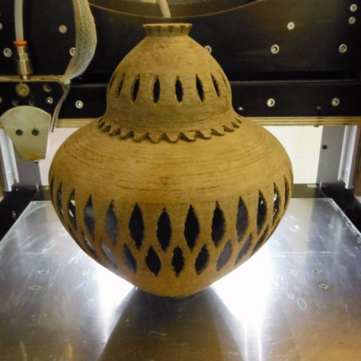 Wooden vase top image