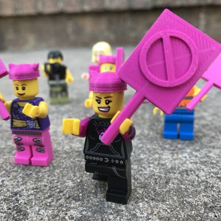 Minifig Women's March Signs image
