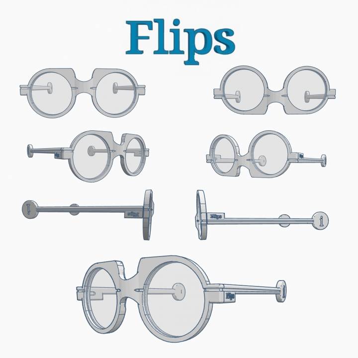 #DesignItWright - FLIPS V04 (New Product Design)- Social Media Flip-Able Spectacles - (Round Closed Frames) image