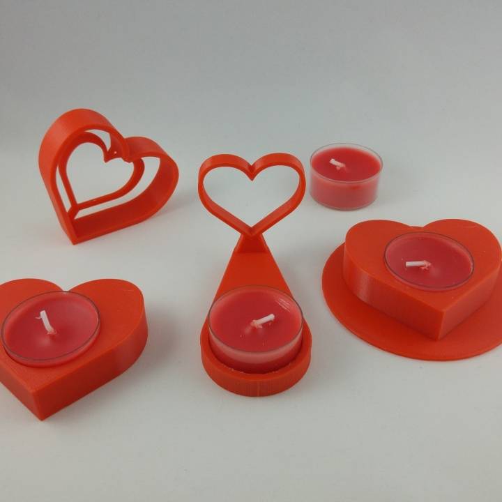 Valentines heart candle holder collection image