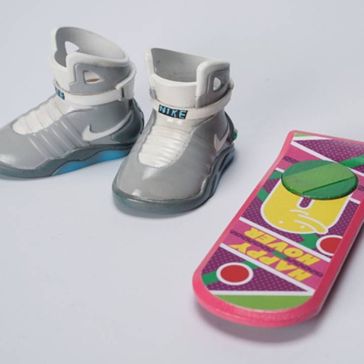 Back to the future Nike Sneakers Air MAG & HOVER BOARD made by ATOM 3D printer image