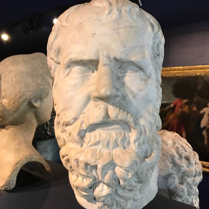 Roman marble head of Socrates image