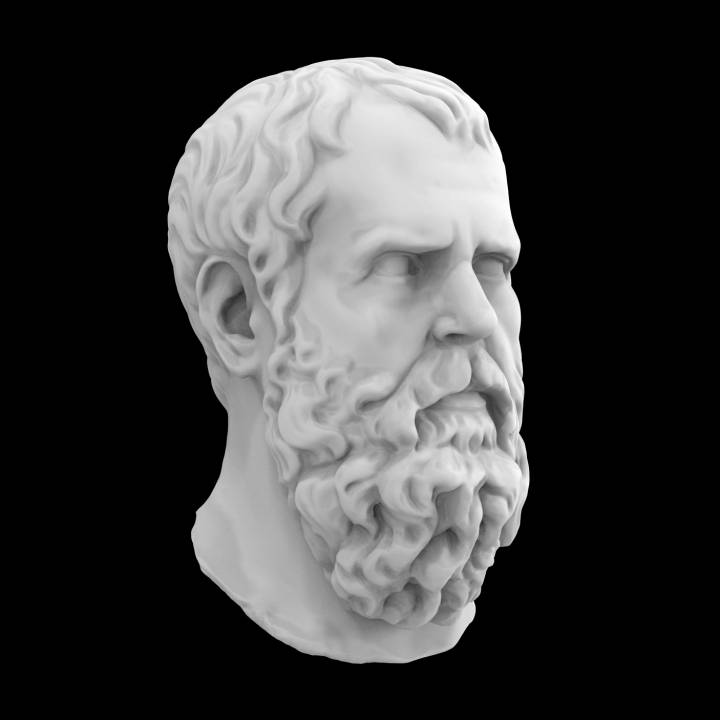Roman marble head of Socrates image