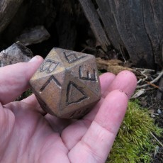 Picture of print of Greek D20 dice