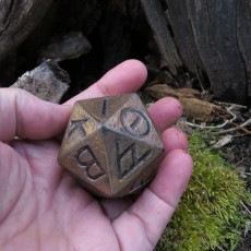 Picture of print of Greek D20 dice