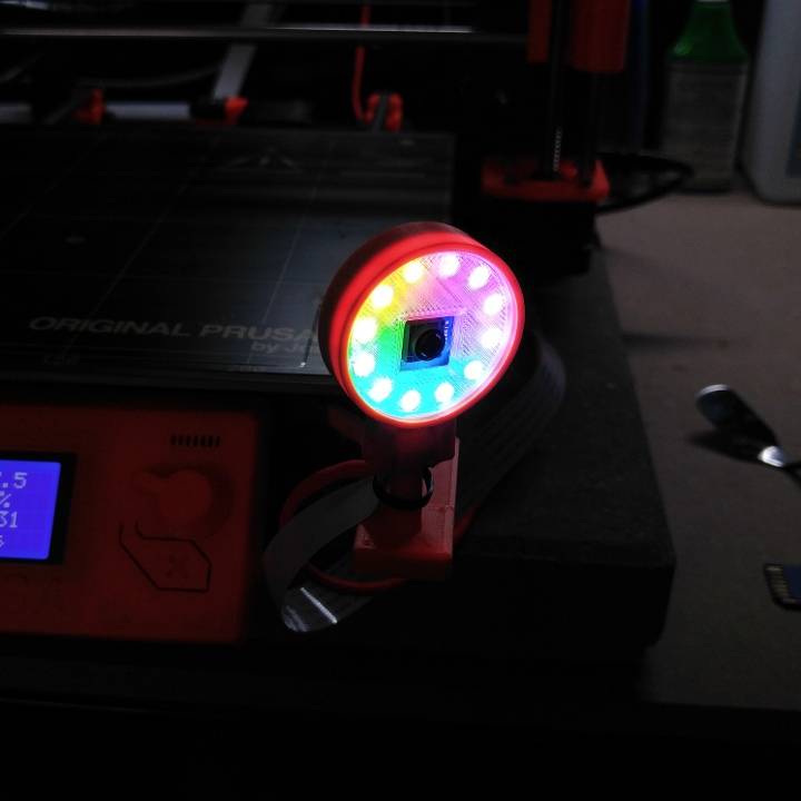 3D Printable Raspberry Pi Camera Case w/ NeoPixel Ring (12 LED) by Rich ...