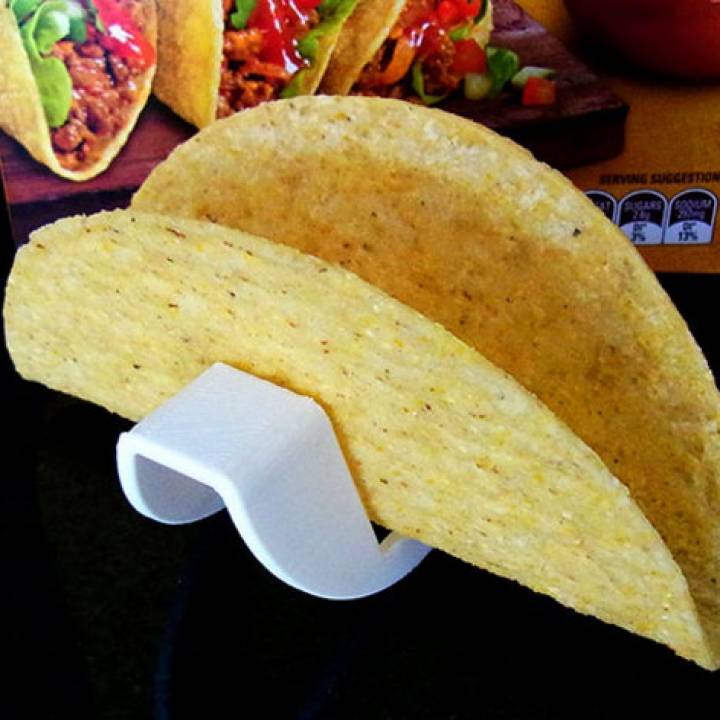 Taco Holder - Rolls over for easy filling / Flat base holds Taco upright when served image