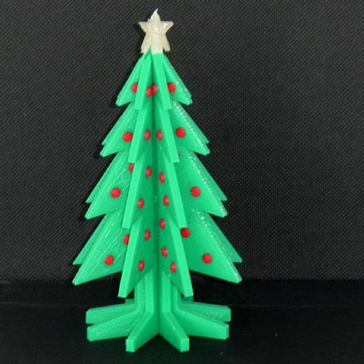 Christmas Tree - Your own personal mini 3D printed Christmas tree with coloured decorations! image