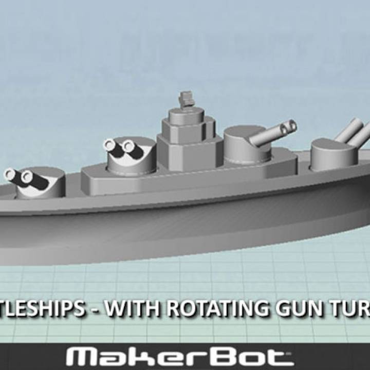 BATTLESHIPS - With Rotating Gun Turrets (No Support Required) image