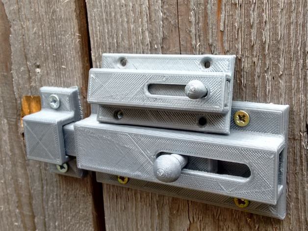 Sliding Door bolt Updated! Now print fully assembled image