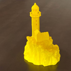 Picture of print of Lighthouse on a rock, low-poly functional edition.