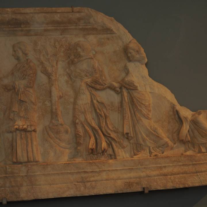Funerary altar with Muses and Aglaurids image