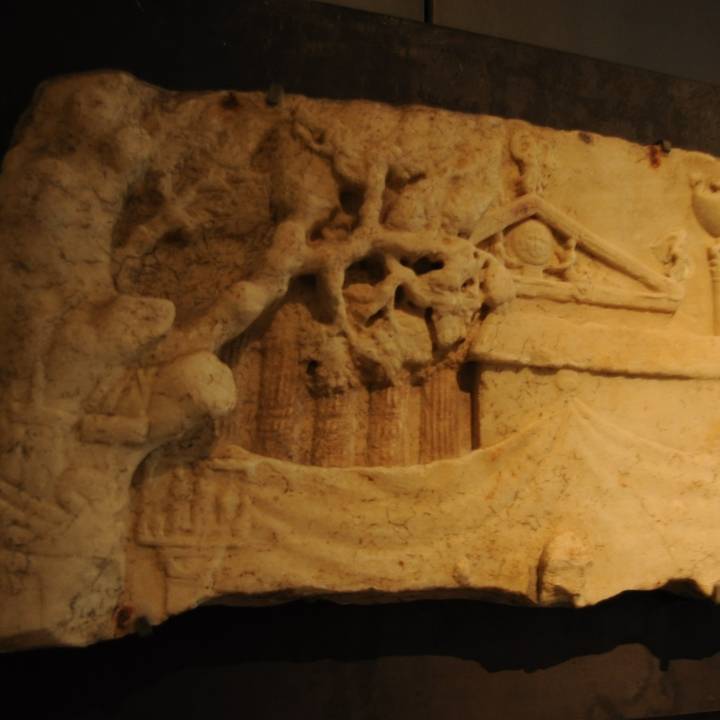 Relief representing a sacred landscape image