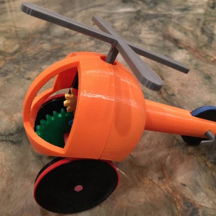 Helicopter Pull, Push, Downhill Toy image