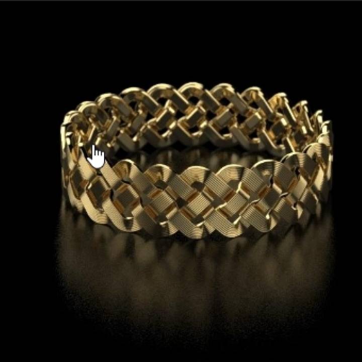3D Printable Braid Knotty Jewel Ring by Maxim Pelevin