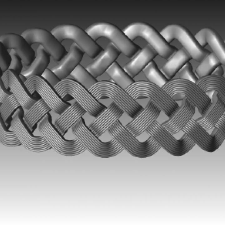 3D Printable Braid Knotty Jewel Ring by Maxim Pelevin