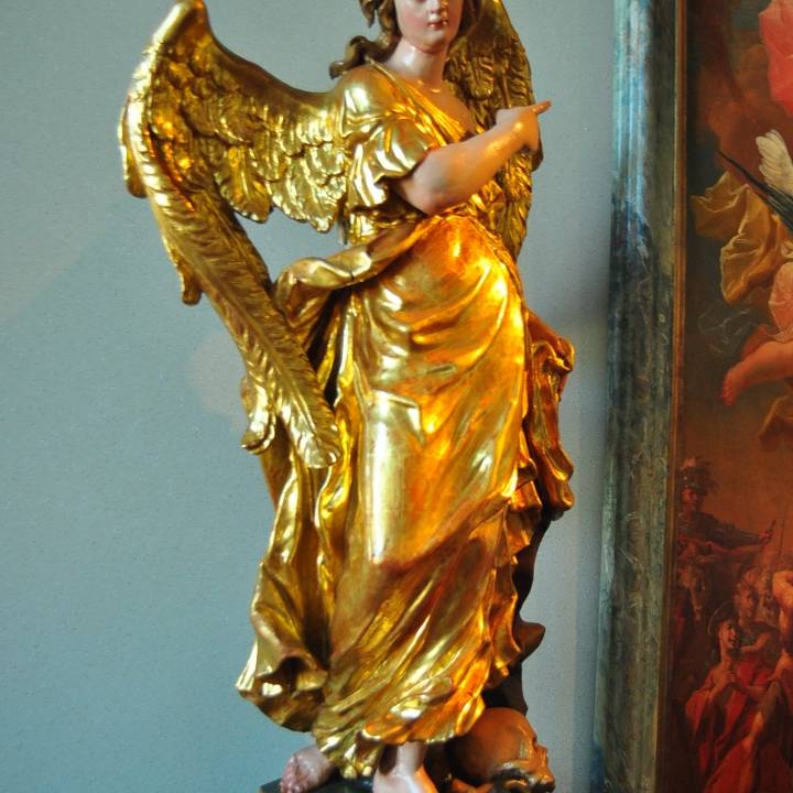 Angel with skull and snake image