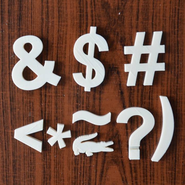 Letters, Numbers & Symbols OH MY! (100mm tall Arial Bold by 10mm Thick) image