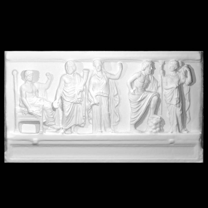 Marble relief depicting Jupiter, Pluto, Persephone, Neptune and Amphitrite image