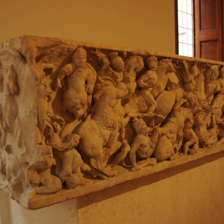 Sarcophagus with scenes of battle between Romans and barbarians (the so-called Small Ludovisi Sarcophagus) image