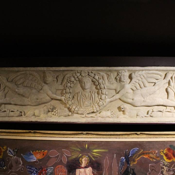 Marble sarcophagus panel image