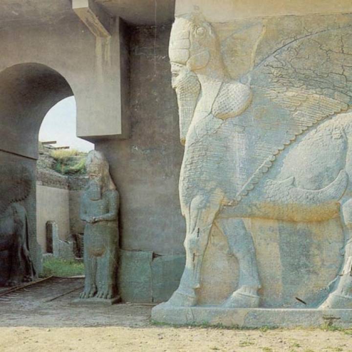 Nimrud Lamassu at the North West Palace of Ashurnasirpal image