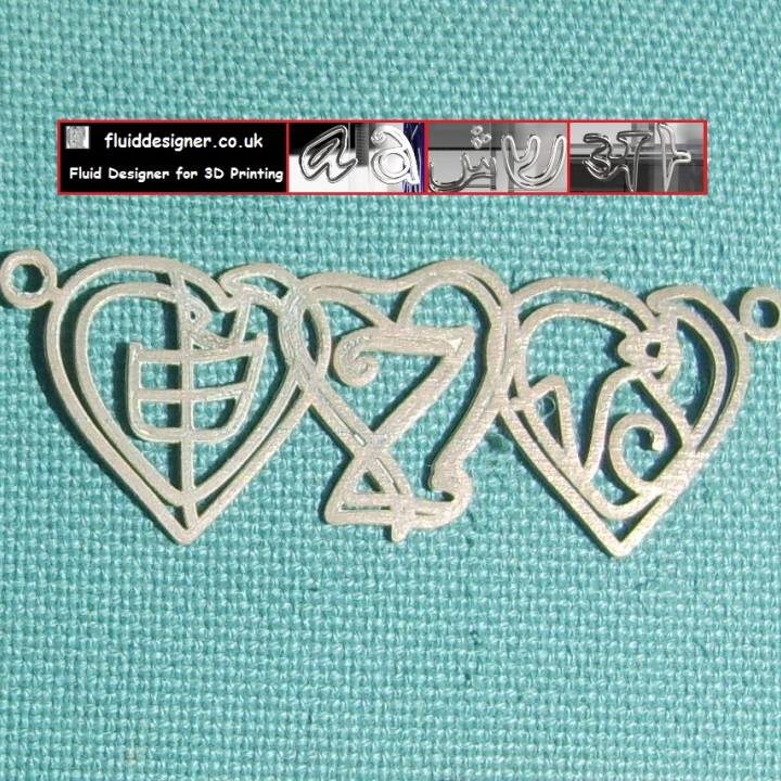 Personalised Harrington Font Heart Necklace image