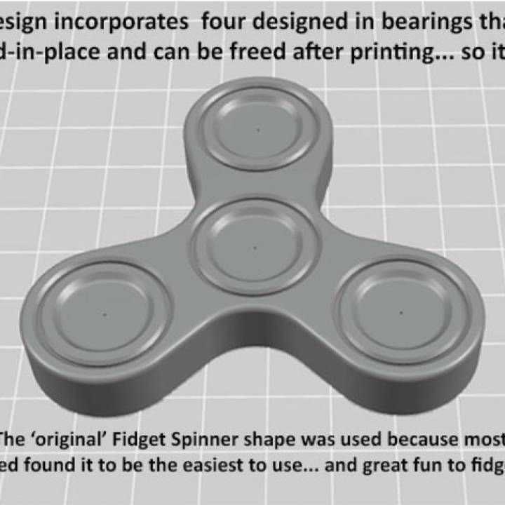 Fidget Spinner - One-Piece-Print / No Bearings Required! image