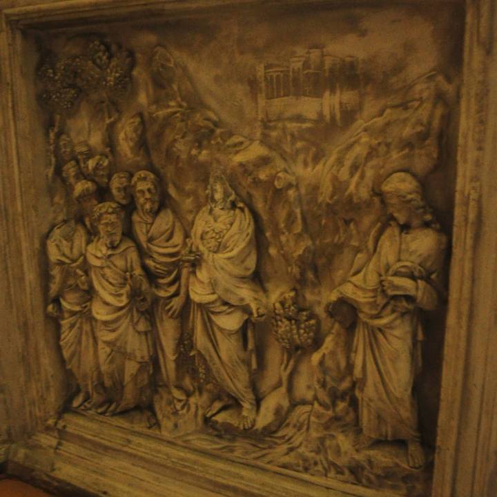 Relief: Baptist Preaching- Siena Baptistery image
