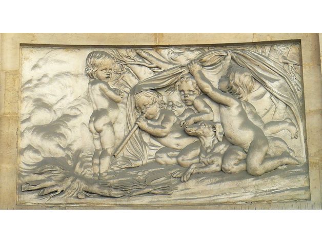Bouchardon Four Seasons Fountain Allegory of Winter Sculpture ( Cherub Cupid Baby ) image