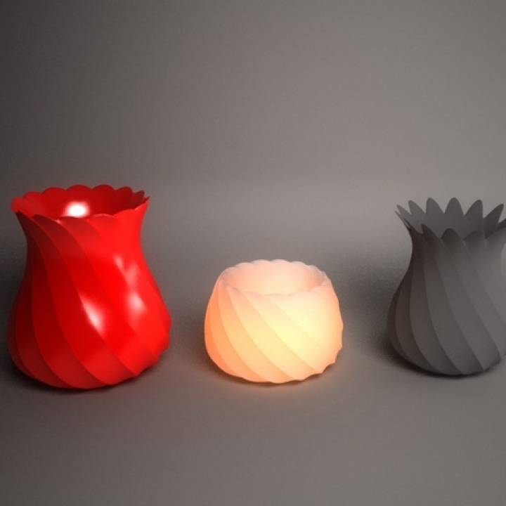 Twisted vases and tealight holder image