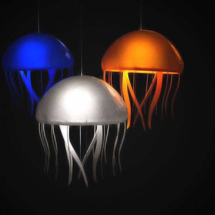 Jellyfish lamps with attachable tentacles image