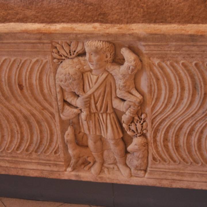 Sarcophagus with the Good Shepherd and Portraits of the deceased image