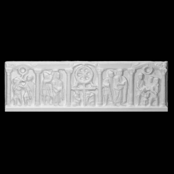 "Column" Sarcophagus with Anastasis and Scenes of Passion image