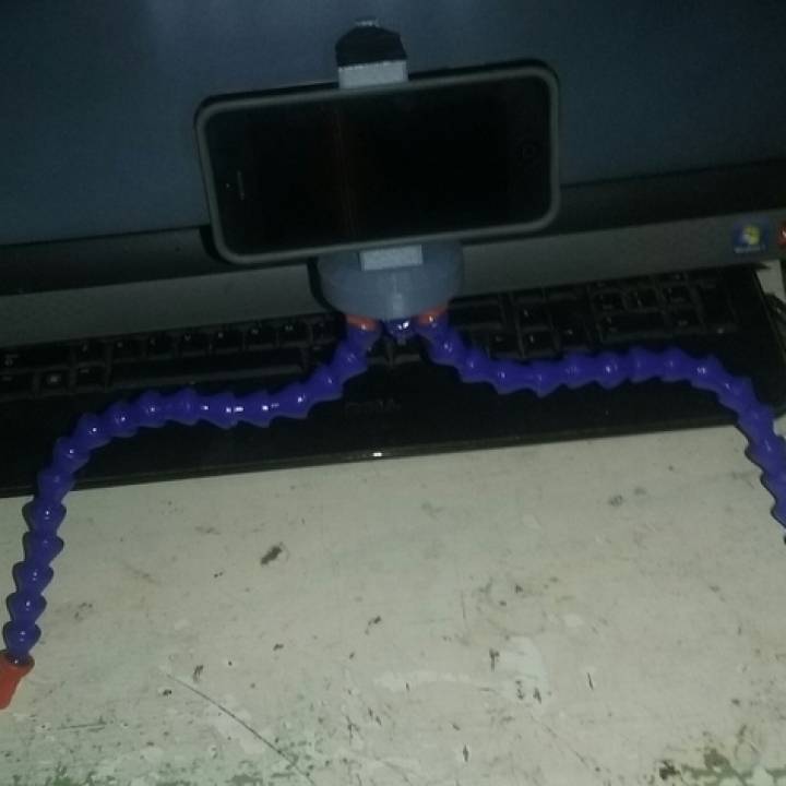 Helping hands phone tripod mount with flexible coolant pipe legs image